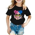 thumbnail image 1 of Hiijoy Toddler Girls Graphic T-Shirt Round Neck Short Sleeve Tee Summer Casual T Shirt, 1 of 4