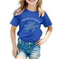 thumbnail image 1 of Hiijoy Toddler Girls Graphic T-Shirt Turtle Print Short Sleeve Summer T Shirt, Sizes 3-14, 1 of 3