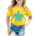 thumbnail image 1 of Hiijoy Toddler Girls Graphic T Shirt Turtle Print Short Sleeved Crew Neck Tee Shirt Top, 1 of 3