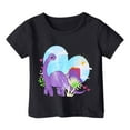 thumbnail image 1 of Hiijoy Toddler Girls Graphic Tee Cartoon Dinosaur Short Sleeve T-Shirt Summer Casual T Shirt, 1 of 3
