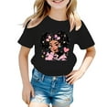 thumbnail image 1 of Hiijoy Toddler Girls' Graphic Tee Cartoon Print Short Sleeved T Shirt Summer Casual Tshirt, 1 of 4