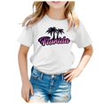 thumbnail image 1 of Hiijoy Toddler Girls Graphic Tee Florida Printed Short Sleeved T Shirt Casual Kids T-Shirt, 1 of 3