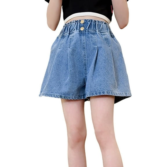 Hiijoy Toddler Girls High Waist Denim Shorts Versatile Jean Shorts for Kids, Sizes 4-5T