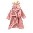 thumbnail image 1 of Hiijoy Toddler Girls Hooded Warm Flannel Night-Robe Sleepwear Cartoon Bathrobe, Sizes 1-8, 1 of 3