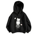 thumbnail image 1 of Hiijoy Toddler Girls Hoodie Cartoon Cat Print Cute Hooded Sweatshirt Pullover, Sizes 3-12, 1 of 2