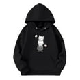 thumbnail image 1 of Hiijoy Toddler Girls Hoodie Cartoon Cat Printed Hooded Sweatshirt Cute Casual Pullover Top with Pocket, 1 of 2