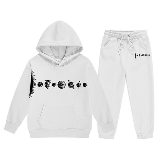 Hiijoy Toddler Girls Hoodie Set Graphic Hooded Sweatshirt and Sweatpants Outfits, Sizes 1-13