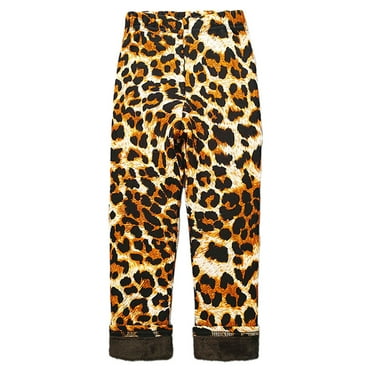 Hiijoy Toddler Girls Leopard Leggings Elastic Waist Slim Fit Soft Thermal Pants Bottoms