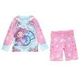thumbnail image 1 of Hiijoy Toddler Girls Long Sleeve Rash Guard Shorts Swimsuit Cartoon Print Swimwear, Sizes 2-12, 1 of 3
