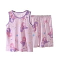 thumbnail image 1 of Hiijoy Toddler Girls Pajamas Cartoon Print Tank Top Shorts Breathable Homewear, Sizes 3-4T, 1 of 3