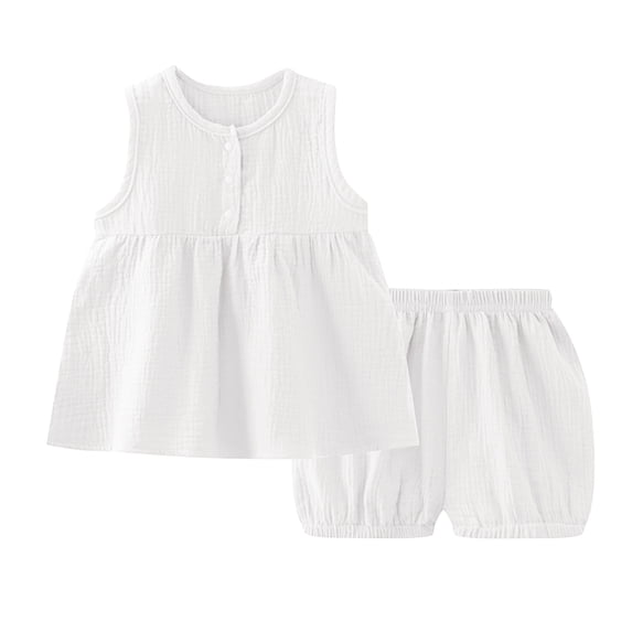 Hiijoy Toddler Girls Pajamas Sleeveless Tank Top Shorts Cotton Sleepwear Summer Homewear