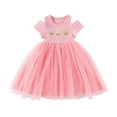thumbnail image 1 of Hiijoy Toddler Girls Short Sleeve Tutu Dress Flower Cold Shoulder Tulle Dress, Sizes 6M-4T, 1 of 5