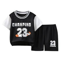 Hiijoy Toddler Girls Sports Shorts Sets Basketball Tracksuit Tank Top Shorts Outfits, Sizes 2-3T