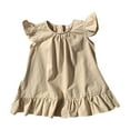 thumbnail image 1 of Hiijoy Toddler Girls Summer Casual Dress Solid Color Ruffle Beach Dress, Sizes 2-8, 1 of 5