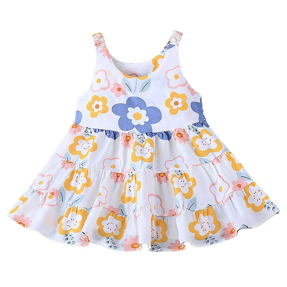 Hiijoy Toddler Girls Summer Floral Dress Lightweight Summer Dress For Kids, Sizes 1-10