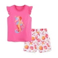 thumbnail image 1 of Hiijoy Toddler Girls Summer Outfits Seahorse Print Tank Top and Shorts Set, Sizes 2-8, 1 of 5