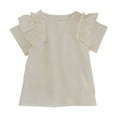 thumbnail image 1 of Hiijoy Toddler Girls Summer T Shirt Solid Ruffle Short Sleeve Cotton T-Shirt, Sizes 1-7, 1 of 3