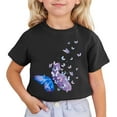 thumbnail image 1 of Hiijoy Toddler Girls T-Shirt Butterfly Print Short Sleeve Crew Neck T Shirt, Sizes 3-13, 1 of 3
