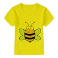 thumbnail image 1 of Hiijoy Toddler Girls T Shirt Cartoon Bee Print Short Sleeve Crewneck Tshirt Versatile Pullover T-Shirt, 1 of 1