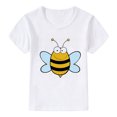 thumbnail image 1 of Hiijoy Toddler Girls T Shirt Cartoon Bee Print Short Sleeved T-Shirt Casual Loose Tshirt, 1 of 1