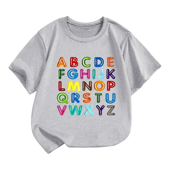 Hiijoy Toddler Girls T Shirt Letter Print Short Sleeve T-Shirt Summer Casual Soft Tshirt