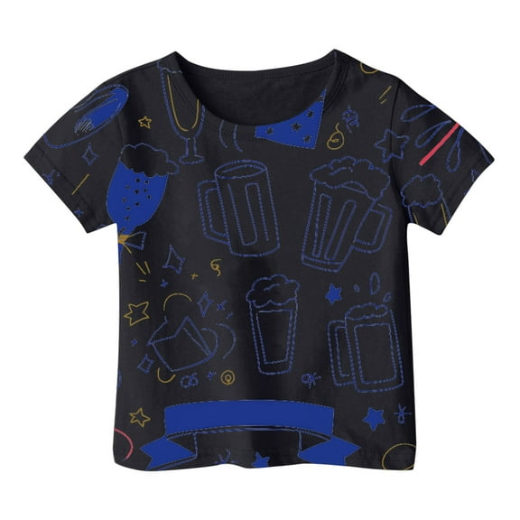 Hiijoy Toddler Girls T Shirt Short Sleeve Crewneck Tshirt Kids Casual Summer Tee Shirt