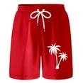 thumbnail image 1 of Hiijoy Tween Boy's Cotton French Terry Shorts Coconut Tree Print Beach Shorts, Sizes 16-18Y, 1 of 8