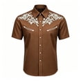 thumbnail image 1 of Hiijoy Western Cowboy Theme Shirt for Boys Collared Graphic Short Sleeve Tops Fashion Summer Shirt, 1 of 3
