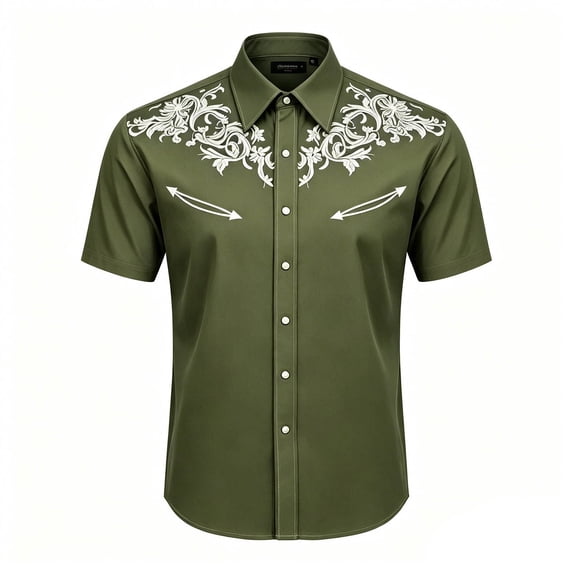 Hiijoy Western Cowboy Theme Shirt for Boys Collared Graphic Short Sleeve Tops Fashion Summer Shirt