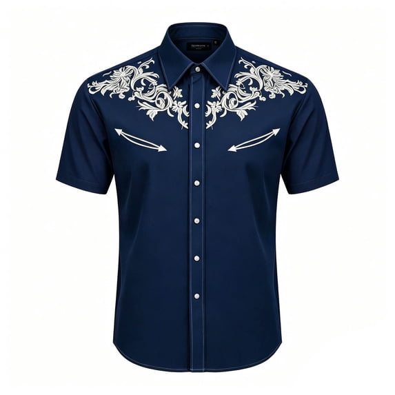 Hiijoy Western Cowboy Theme Shirt for Boys Collared Graphic Short Sleeve Tops Fashion Summer Shirt