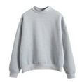 thumbnail image 1 of Hiijoy Women'S Solid Sweatshirts Mock Neck Long Sleeve Fleece Pullover Fall Winter Tops, 1 of 2