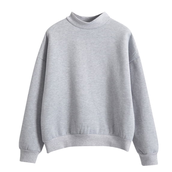 Hiijoy Women'S Solid Sweatshirts Mock Neck Long Sleeve Fleece Pullover Fall Winter Tops