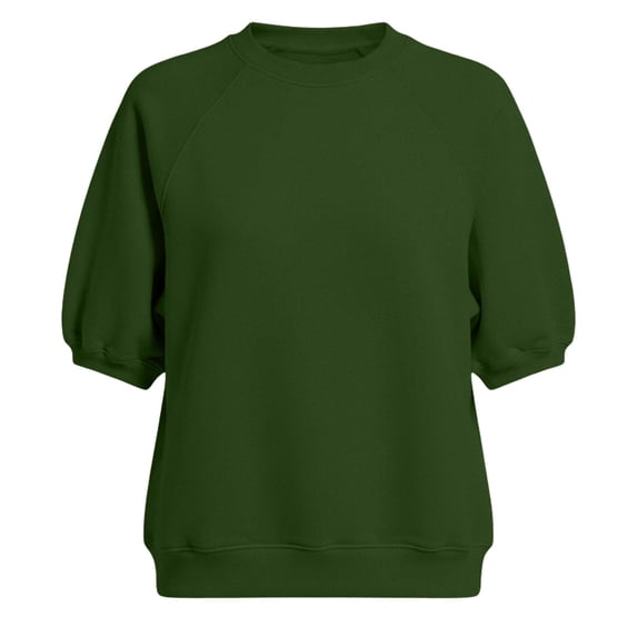 Hiiko Oversized Sweatshirt for Women Solid Lightweight Half Sleeve Crewneck Pullover Tops