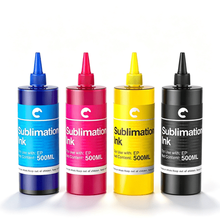 Hiipoo Sublimation Ink Refill Bottles, 2000ML Large Capacity,Compatible with ET-2720, WF-7710, C88+ Printers, Heat Transfer for T-Shirts, Mugs (BK/C/M/Y)
