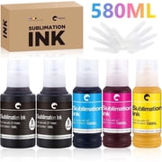 حبر التسامي Hiipoo 580ML لطابعة نفث الحبر Supertank ET-2400 ET-2720 ET-2760 ET-2800 ET-2803 ET-2850 ET-3760 ET-4800 ET-15000 نقل الضغط الحراري على تي شيرت تعبئة تلقائية/خالي من ICC/مضاد للأشعة فوق البنفسجية