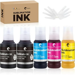 Hiipoo Sublimation Ink for EcoTank Supertank Inkjet Printer ET-2400 ET-2720  ET-2760 ET-2800 ET-2803 ET-2830 ET-4800 ET-3760 ET-2850 ET-7720 ET-15000  /Upgrade Version/Offer Free ICC Printing 