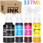 Hiipoo Sublimation Ink Refilled Bottles Fit for Ecotank Printers ET2400 ET2720 ET2750 ET2760 ET-2803 ET-4800 Inkjet Printers Heat Press Transfer on mugs T-Shirts, DIY Gift, on Demand Print (BK/C/M/Y)