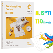 Hiipoo Sublimation Paper 8.5x11 inch, Compatible with Sublimation Ink and Ecotank Sawgrass Inkjet Printers for Mugs T-Shirts and Other Sublimation Blanks, DIY Gift (110 Sheets, 120G) (a-8.5x11)
