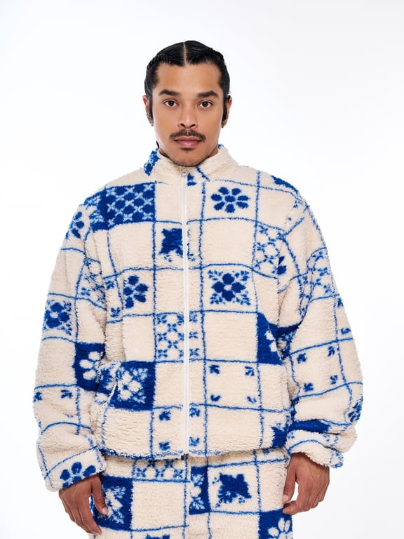, Unisex Graphic Zip-Up Jacket, Azulejo, Sizes XS-3XL
