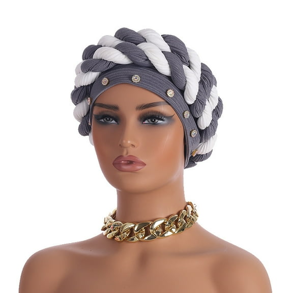 Hijab Braid Silky Turban Hats for Women Cancer Chemo Beanies Cap Headwrap Headwear