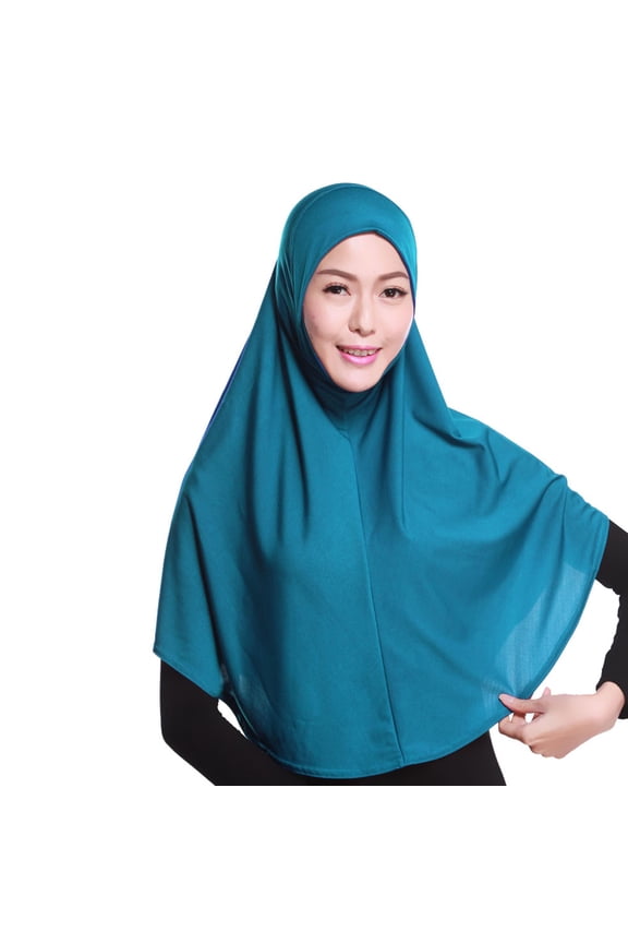 Hijab Cap Turban Shawl Cap Full Cover Adjustable Stretchy Muslim Women Cotton Full Neck Coverage Breathable Lightweight Soft Daily Prayer Headwear