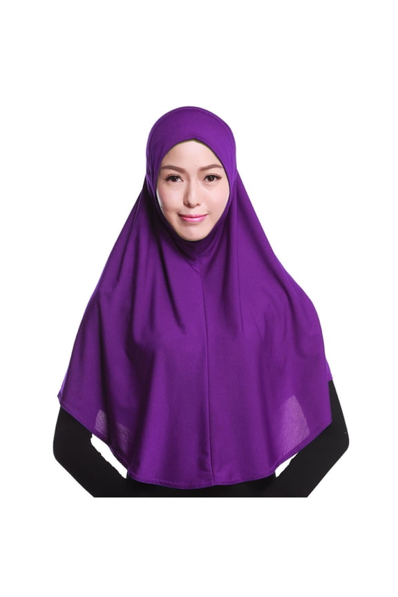 Hijab Cap Turban Shawl Cap Full Cover Adjustable Stretchy Muslim Women Cotton Full Neck Coverage Breathable Lightweight Soft Daily Prayer Headwear