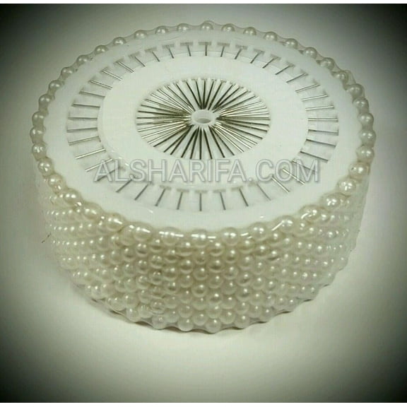 Hijab Scarf Pin Wheel | Dressmaking | 480 Dressmaker Stick Pins | Pearl White Heads | MDOZ-WW