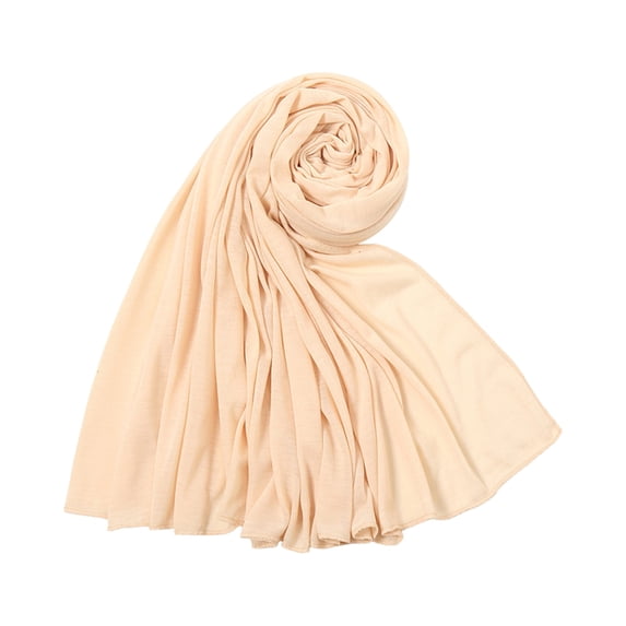 Hijab Scarf for Men Women, Soft Cotton Muslim Jersey Hijab Head Wrap Scarves, Fashion Long Scarf Shawls , #01 Complexion Free Size