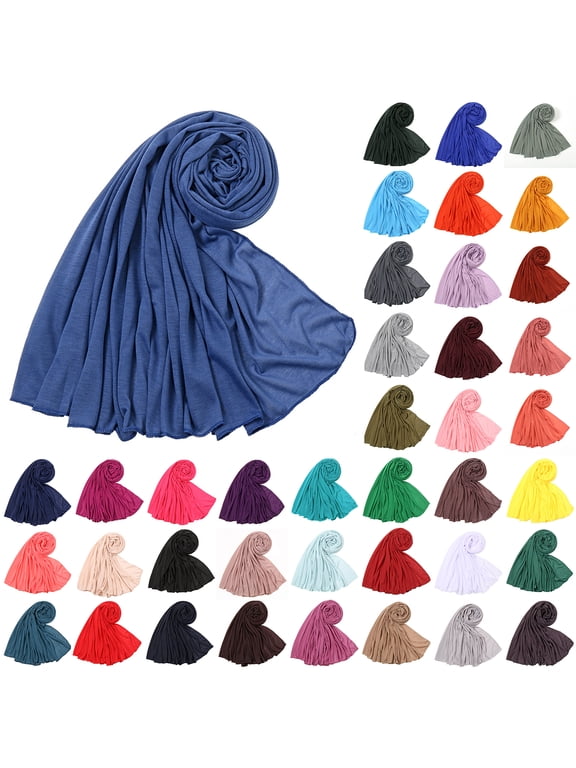 Hijab Scarf for Women Soft Solid Color Hijab Head Wrap Scarves Fashion Long Scarf Shawls Light Brown One Size