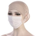 thumbnail image 1 of Hijab Undercap Non Slip, Yigetop Muslim Hijab Undercap with Ear Hole Underscarf inner Cap Hijabs Bonnet Caps Turban Under Cap with Ear Cut Outs for Headphones Hats Under Caps for Hijab Beige One Size, 1 of 1