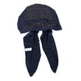 thumbnail image 1 of Hijab Underscarf CQXIDFH Solid Color Slouchy Turban Hat, Elastic Soft Head Cover, Casual Daily Fashion Headwear for Ladies, Visor Hat (Navy, One Size), 1 of 3