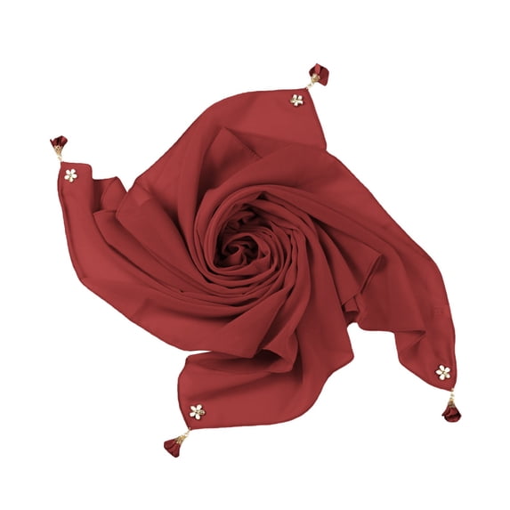 Hijab Underscarf CQXIDFH Women Solid Turban Cap, Fashion Hijab Underscarf, Lightweight Chiffon Square Head Scarf, Soft Neck Bandana, Casual Daily Headwear Accessories for Daily Use (Wine Red)
