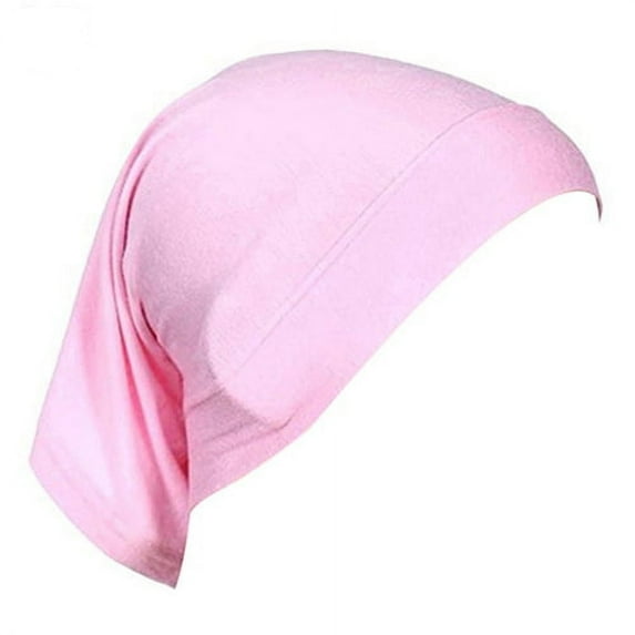Hijab for Women, Yigetop Women's Soft Solid Color Short Muslim Solid Cotton Hijab Cap Head Cover Under Scarf Shawl Turban Hat Hijab Scarf for Women Pink One Size