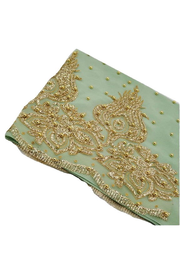 Hijab, Yigetop Muslim Chiffon Hijabs Scarf Turban Gold Beading Hijab for Woman Ramadan Scarf Women Long Headscarf Chiffon Hijab Mint Green One Size
